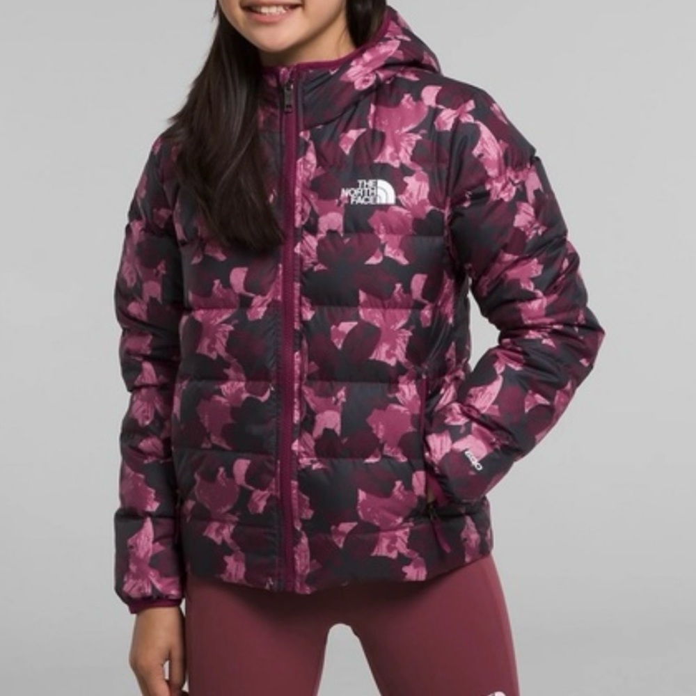 The North Face Girls Reversible Down Puffer Jacket Boysenberry Size M